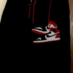 Jordan hoodie black and red
